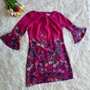 New York & Company Red Sheath Dress with Bell Sleeves